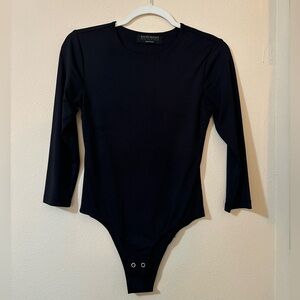 Black Bodysuit Long Sleeve One Piece